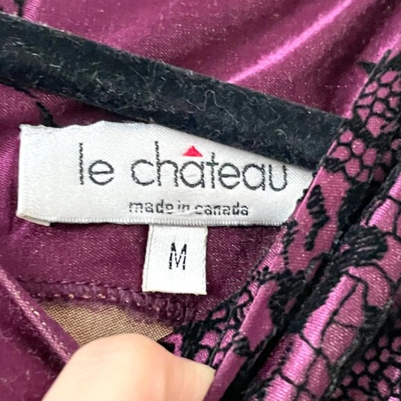 90s Bordeaux Baroque Mini Dress - Picture 4 of 5